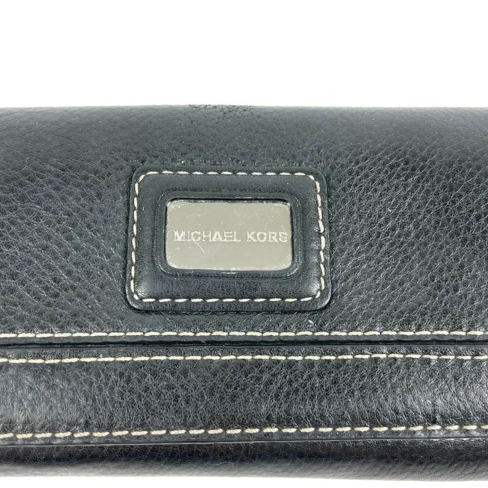 Michael Kors Brookville Carryall Wallet Black Leather Clutch‎ Organizer